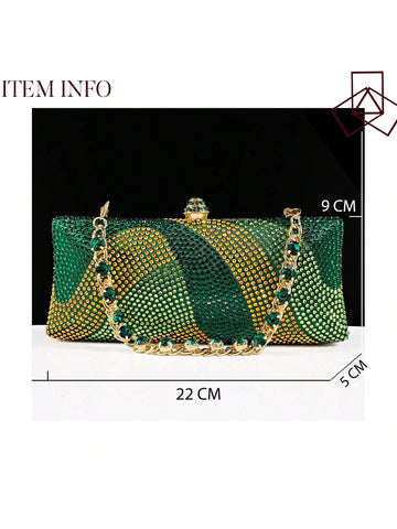 Women's Sharp Toe Shoes & Clutch Bag Set, Decorated With Delicate Rhinestones, Minimalist Style