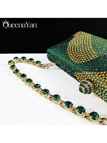 Women's Sharp Toe Shoes & Clutch Bag Set, Decorated With Delicate Rhinestones, Minimalist Style
