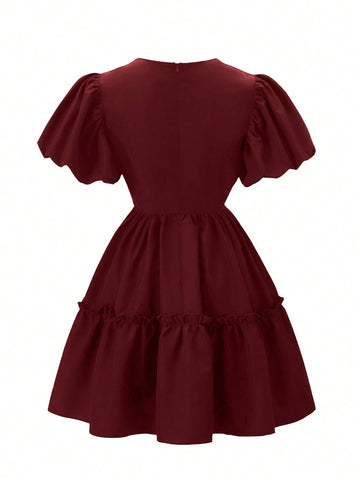 Women's Short Casual Dress, Simple & Fashionable Everyday Deep V Hollow Design