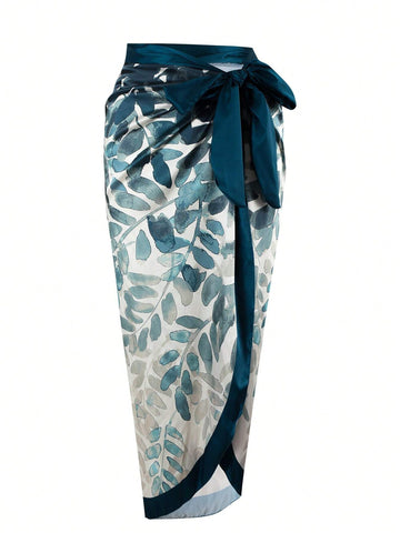 Women's Silk-Like Satin Printed Square Scarf, Vintage Style