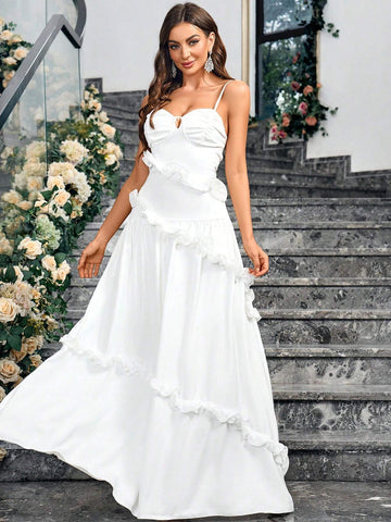 Women's Simple Solid Color Camisole, Suitable For Daily Wear, Weddings And Bridal Gowns