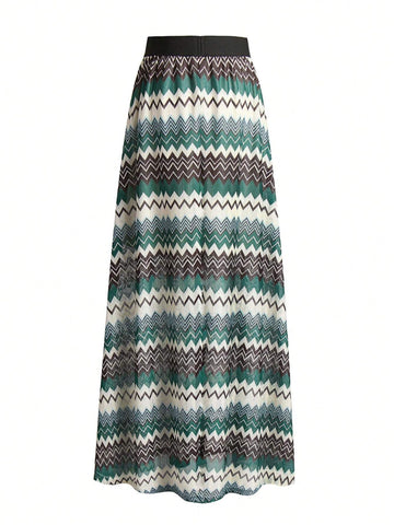 Women's Simple Vintage Style Printed Daily Skirt