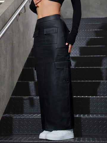 Women's Slim Fit Chic Pocketed Fashion Skirt