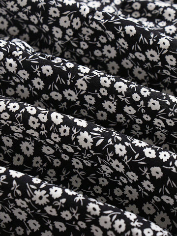 Women's Slim Fit Ditsy Floral A-Line Skirt, Fresh And Elegant Countryside Style