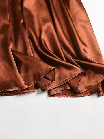 Women's Solid Color Bohemian Style Skirt, Waist Slimming And Fashionable