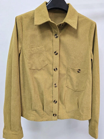 Women's Solid Color Button Front Casual Long Sleeve Shirt