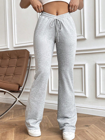 Women's Solid Color Drawstring Waist Pocketing Shorts