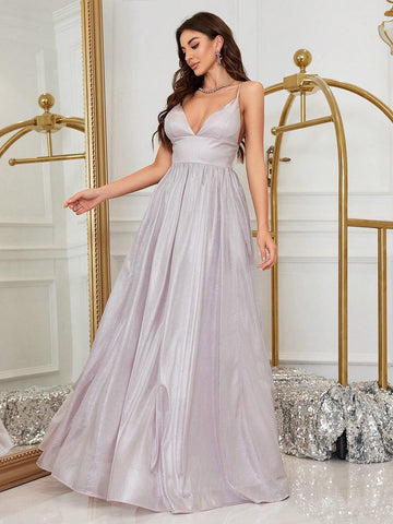 Women's Solid Color Long Cami Evening Dress