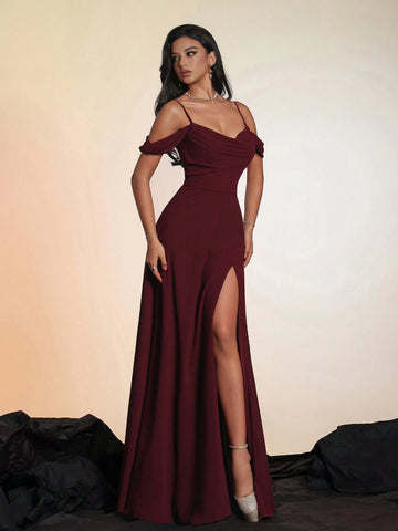 Women's Solid Color Long High-End Formal Evening Gown