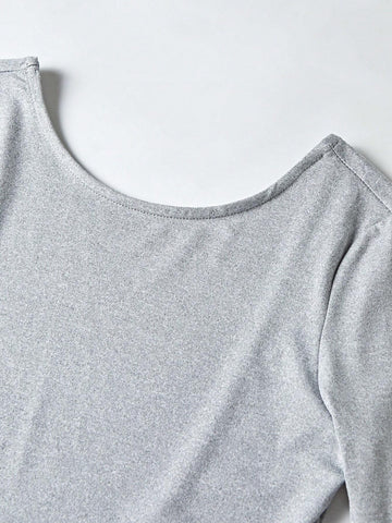 Women's Solid Color Minimalist Long Sleeve Jumpsuit