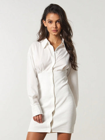 Women's Solid Color Patchwork Elegant Simple Dress