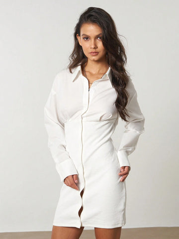 Women's Solid Color Patchwork Elegant Simple Dress