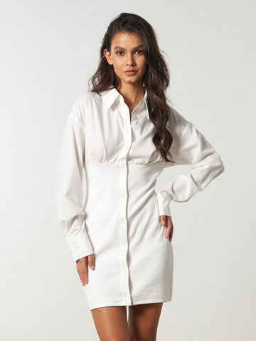 Women's Solid Color Patchwork Elegant Simple Dress