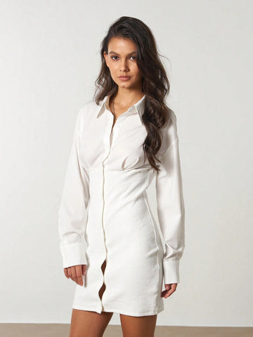 Women's Solid Color Patchwork Elegant Simple Dress