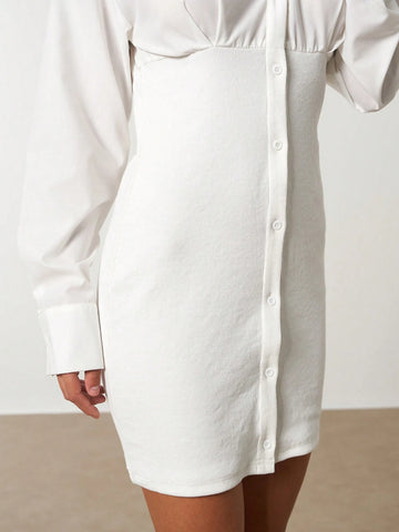 Women's Solid Color Patchwork Elegant Simple Dress