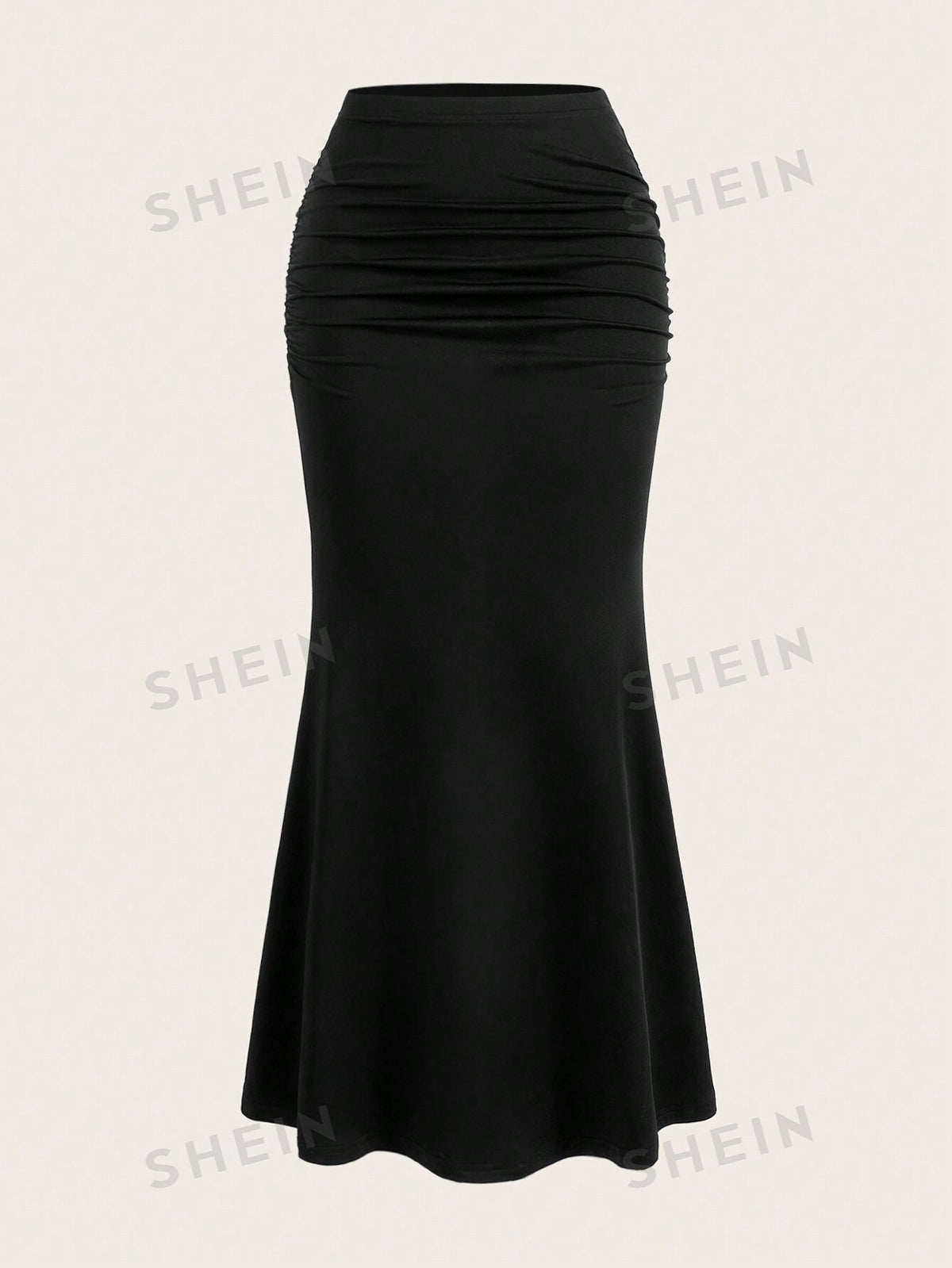 Women's Solid Color Pleated Fish Tail Skirt