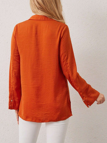 Women's Solid Color Simple Long Sleeve Shirt