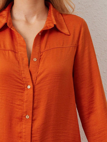 Women's Solid Color Simple Long Sleeve Shirt