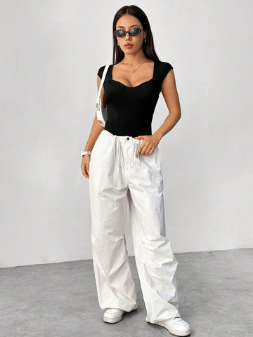 Women's Solid Color Slim Fit Bodysuit