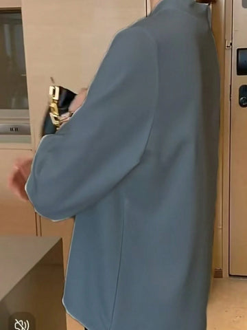 Women's Solid Color Tie Neck Long Sleeve Elegant Office Blouse, Autumn