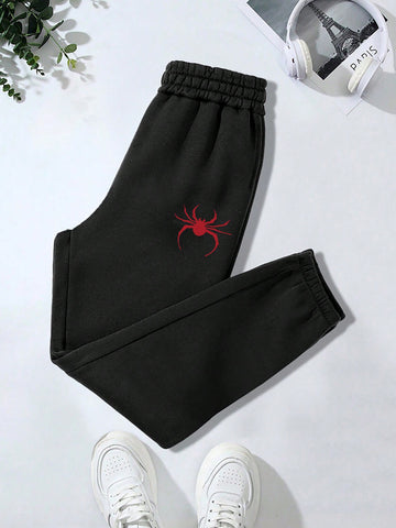 Women's Spider Printed Cuffed Joggers