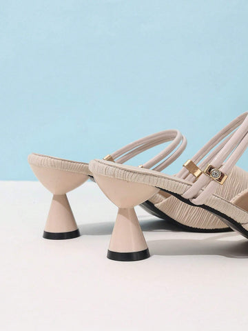 Women's Spring/Autumn New Pointed Toe Half-Slipper High Heels, Can Be Worn Two Ways