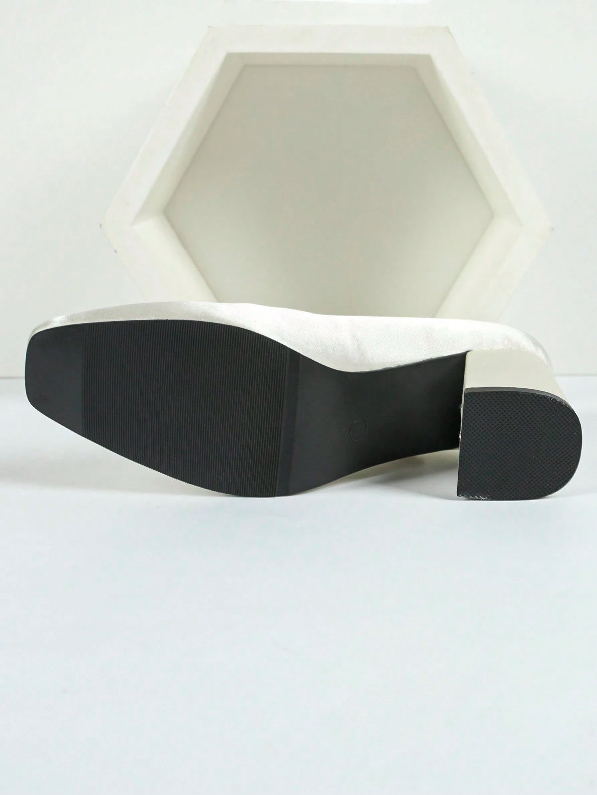 Women's Square Toe Chunky Heeled Fashion Versatile Metal Rhinestone Chain Slip-On