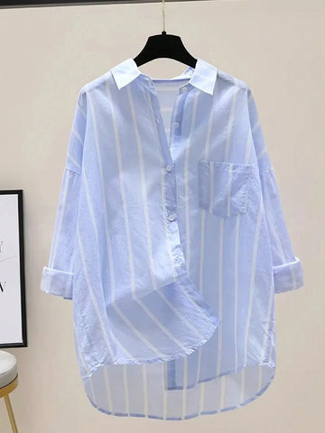 Women's Striped Long Sleeve Shirts, Fashion For Summer