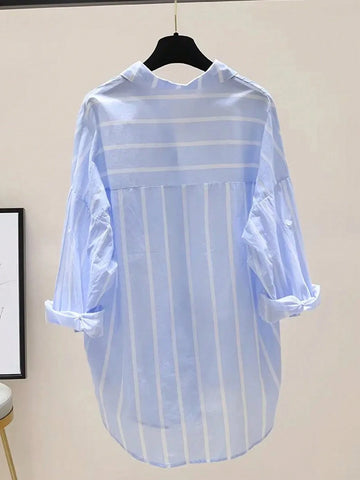 Women's Striped Long Sleeve Shirts, Fashion For Summer