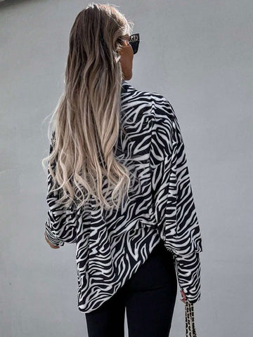 Women's Stylish Random Color Block Printed Casual Shirt