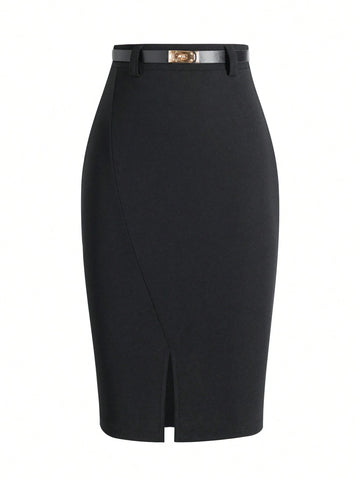 Women's Stylish Split Design Versatile Elegant Skirt