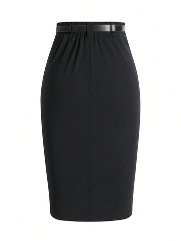 Women's Stylish Split Design Versatile Elegant Skirt