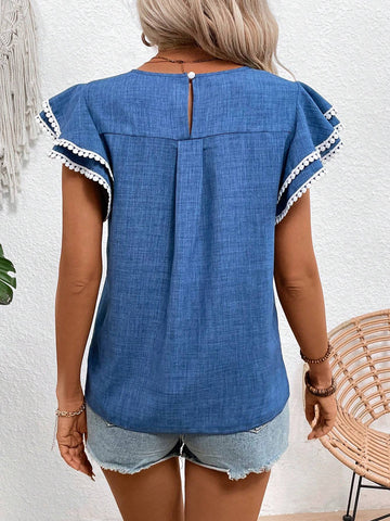 Women's Summer Cap Sleeve Casual Shirt