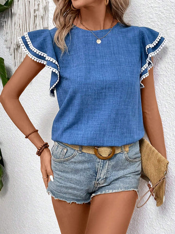 Women's Summer Cap Sleeve Casual Shirt