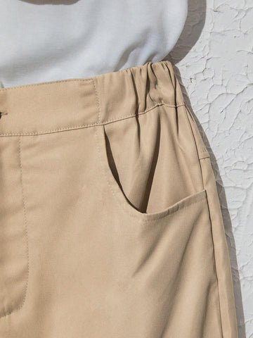 Women's Summer Round Neck Short Sleeve T-Shirt And Straight Skirt With Pockets Casual Two-Piece Outfit