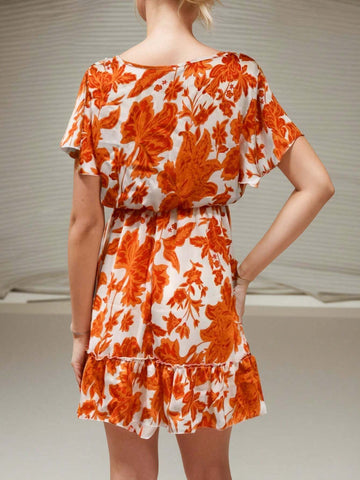 Women's Summer Short Sleeved Bohemian Printed Long Floral Casual Dress