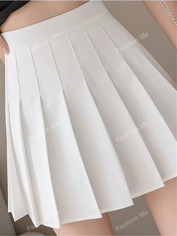 Women's Summer Simple High Waisted Pleated Skirt