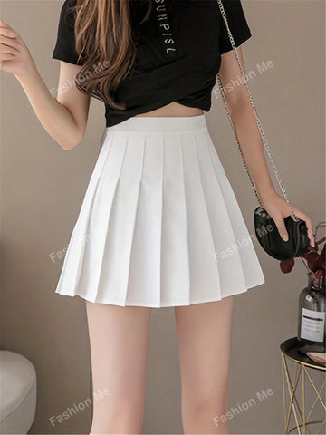 Women's Summer Simple High Waisted Pleated Skirt