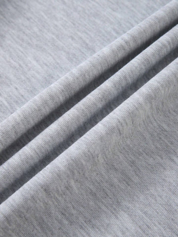 Women's Two-Piece Set With Velvet Warm Light Grey Round Neck Hoodie And Pants Two-Piece Suit, Suitable For Autumn And Winter Warm And Comfortable, Casual Suit