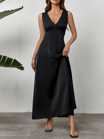 Women's V-Neck Sleeveless Dress