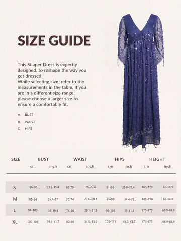 Women's V-Neck Sparkling Sequin Tassel Elegant Evening Party Dress