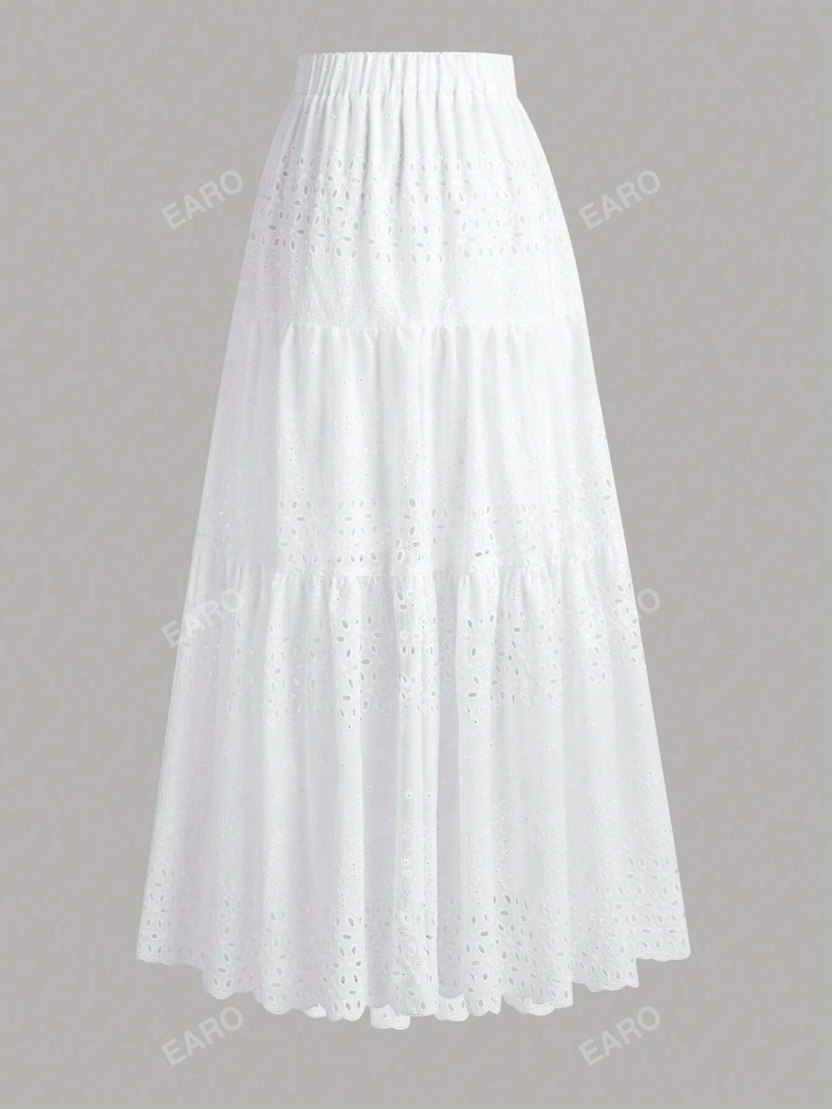 FRIFUL Fold Pleated Detail Flare Skirt