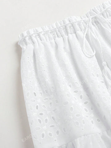 FRIFUL Fold Pleated Detail Flare Skirt