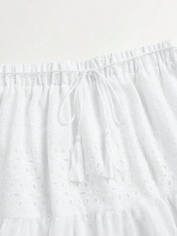 FRIFUL Fold Pleated Detail Flare Skirt