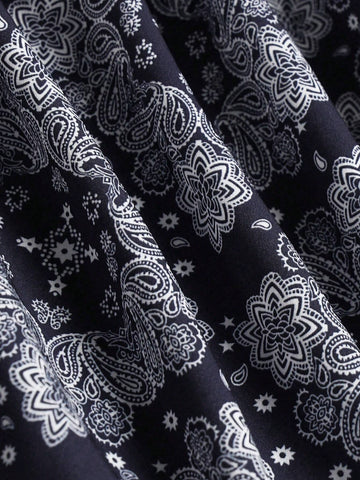 Women's Vintage Printed Midi Skirt