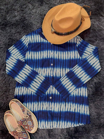 Women's Western Retro Printed Fashion Slim Long-Sleeved Shirt