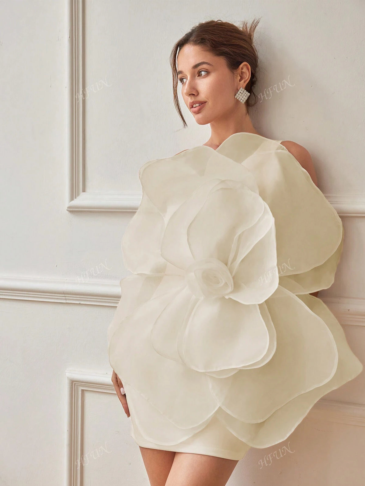 Women Summer 3D Rose Floral Elegant Evening Dress, Avant-Garde Style