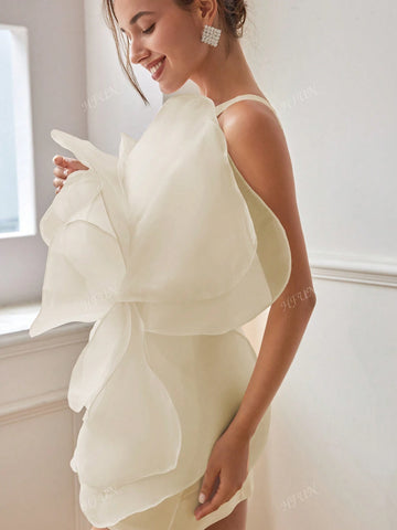 Women Summer 3D Rose Floral Elegant Evening Dress, Avant-Garde Style