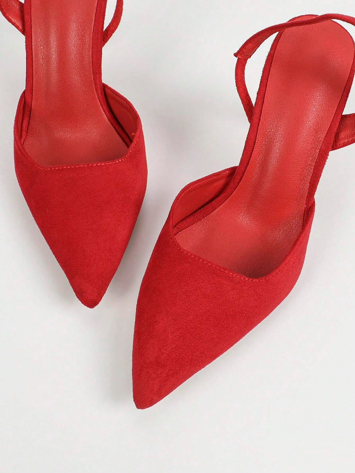 Women's Wineglass Heel High Heels, Plain Color Ankle-Strap Pointed Toe Stilettos,