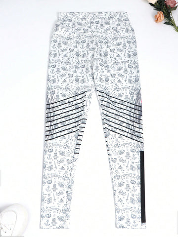 EZwear Graphic Print Biker Shorts